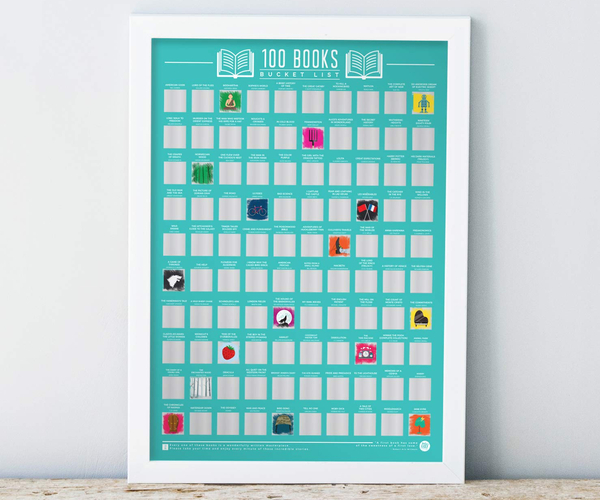 100 Books Bucket List Scratch Off Poster