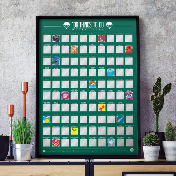 100 Bucket List Things To Do Scratch Off Poster