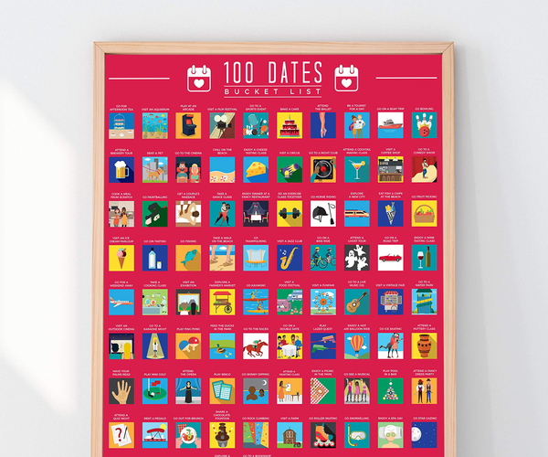100 Dates Bucket List Scratch Off Poster
