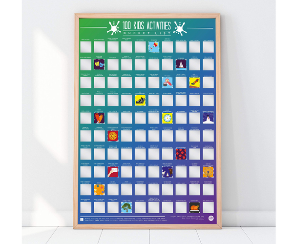 100 Kids Activities Bucket List Scratch Off Poster