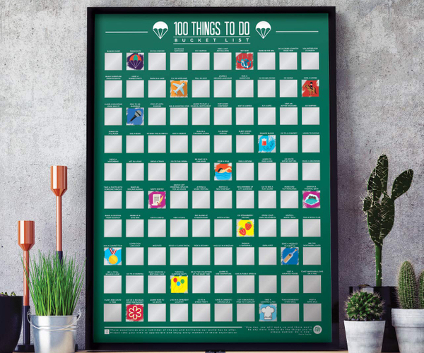 100 Things To Do Bucket List Scratch Off Poster