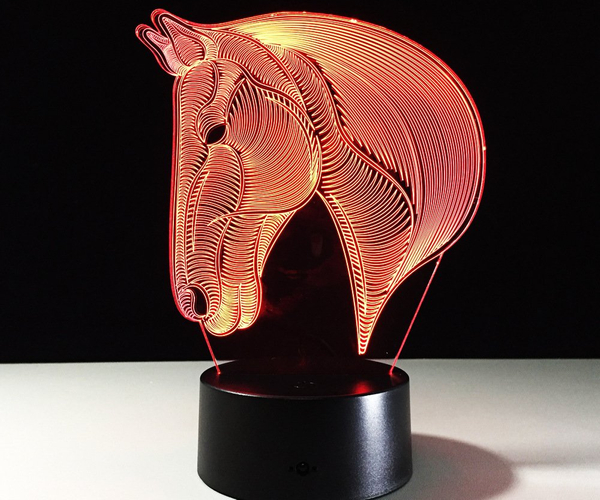3D LED Horse Night Light