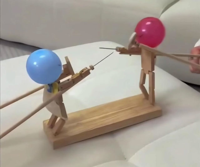 Wooden Fencing Balloon Puppets