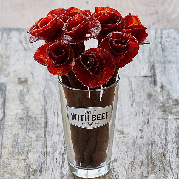 A Beef Jerky Flower Bouquet
