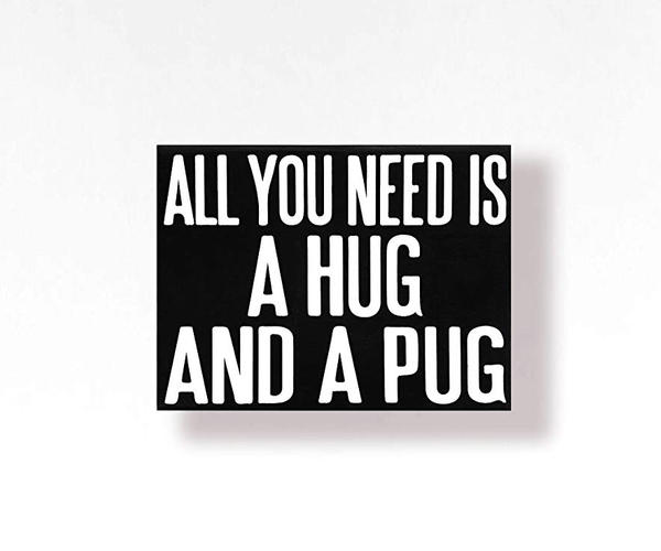 All You Need is a Hug and a Pug Wall Art