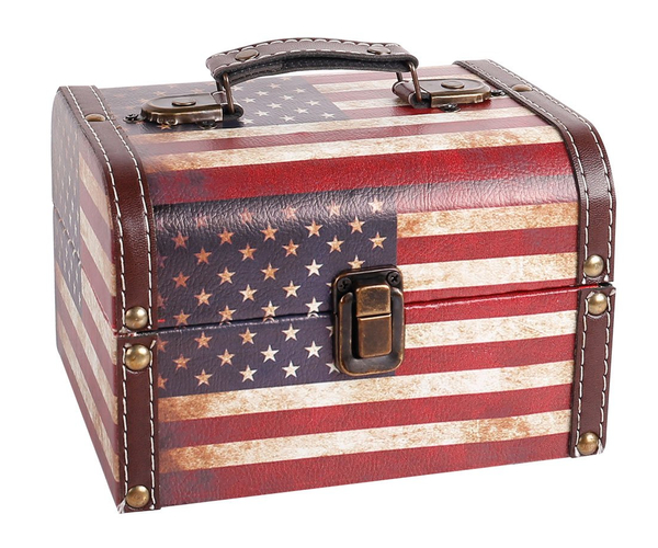 American Flag Treasure Chest