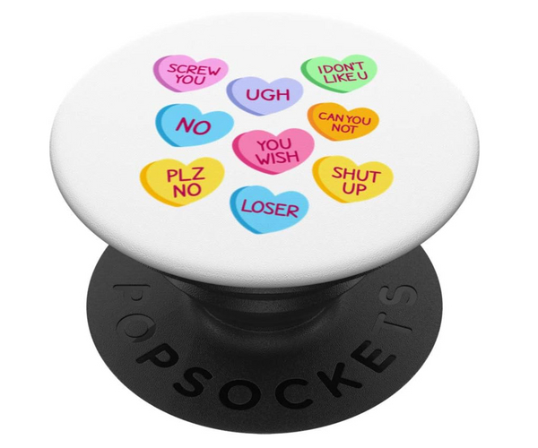Anti-Valentine's Day Candy Heart PopSocket