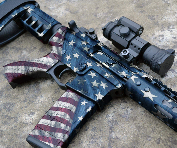AR-15 American Flag Vinyl Rifle Skin