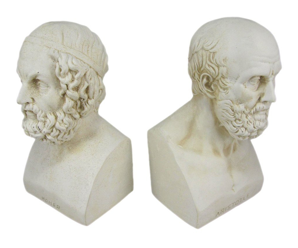 Aristotle and Homer Bust Bookends