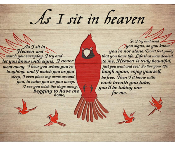 As I Sit in Heaven Tin Sign