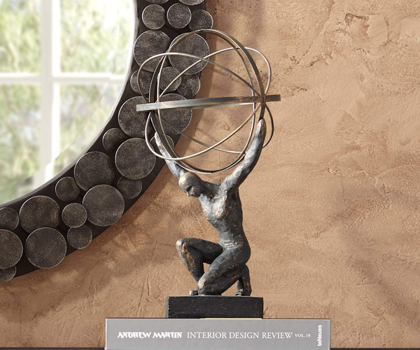 Atlas with Globe Desk Statue