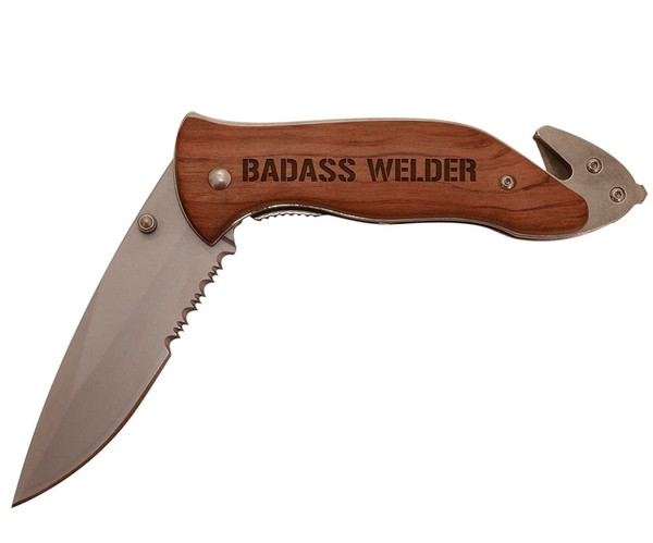 Badass Welder Engraving Folding Survival Knife