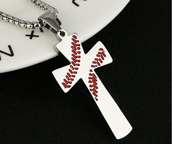 Baseball Cross Necklace for Boys