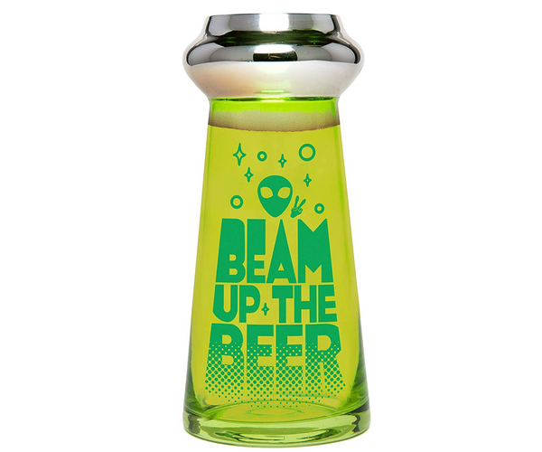 Beam Up the Beer Alien Pint Glass