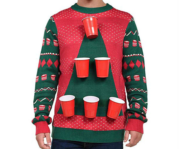 Beer Pong Ugly Christmas Sweater