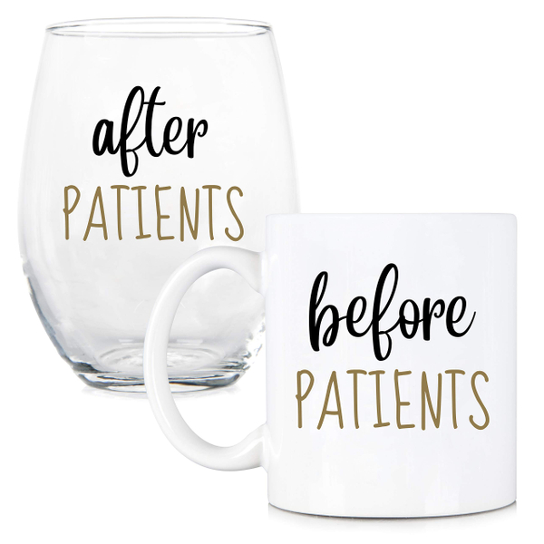Before & After Patients Coffee Mug & Wine Glass