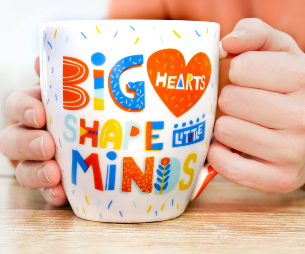 Big Hearts Shape Little Minds Colorful Coffee Mug