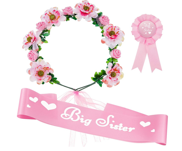 Big Sister Sash and Flower Crown