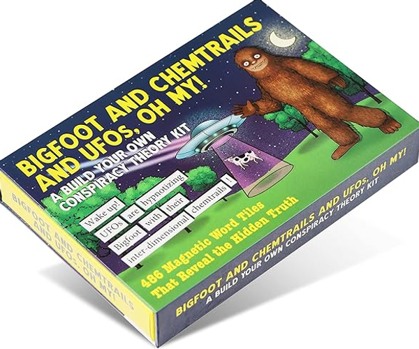 Bigfoot and Chemtrails and UFOs Funny Magnet Set