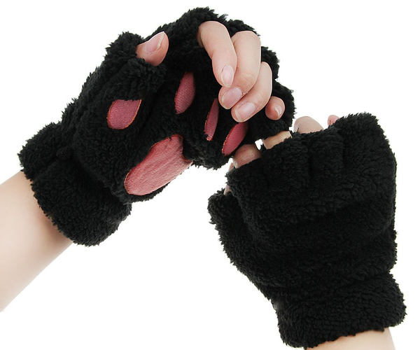Black Cat Paw Gloves