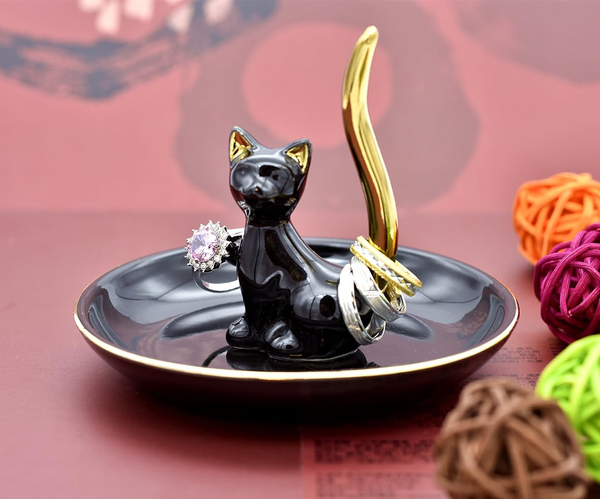 Black Cat Ring Dish