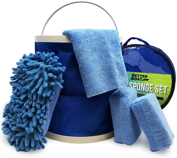 Boat Cleaner Microfiber Sponge & Bucket Kit