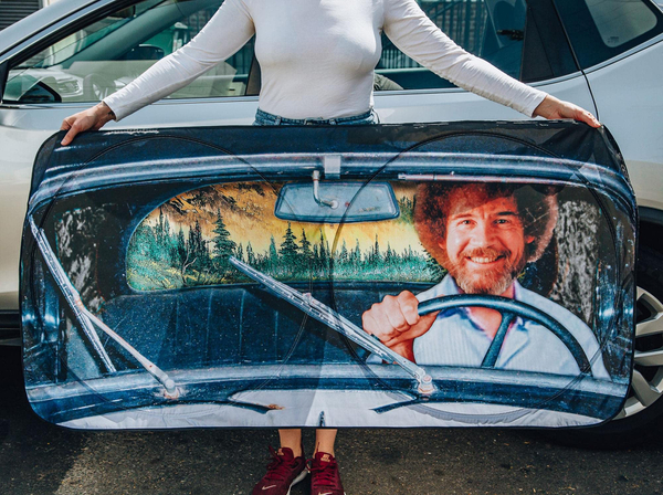 Bob Ross Car Windshield Cover
