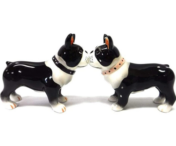 Boston Terrier Kissing Salt and Pepper Shakers