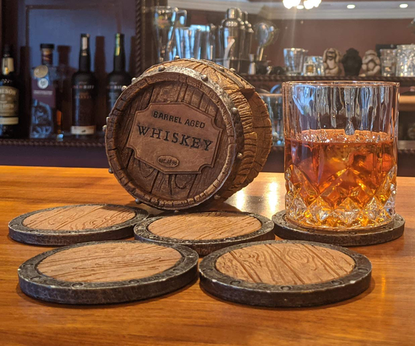 Bourbon Barrel Whiskey Coasters