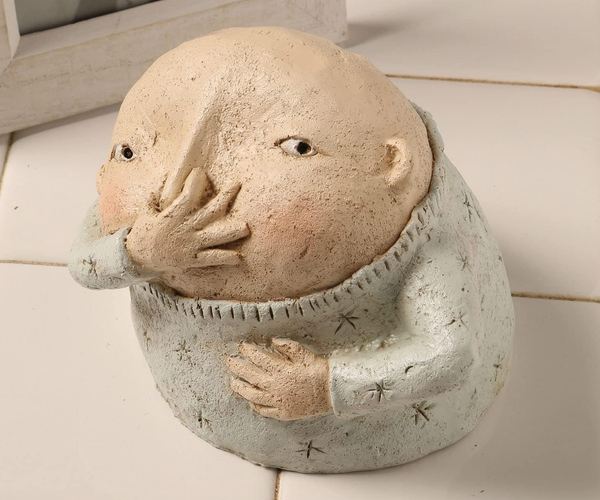 Boy Holding Nose Bathroom Statue