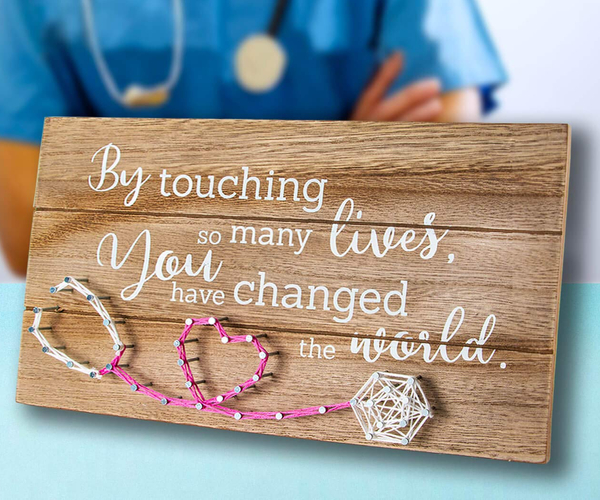 By Touching Lives String Art Plaque