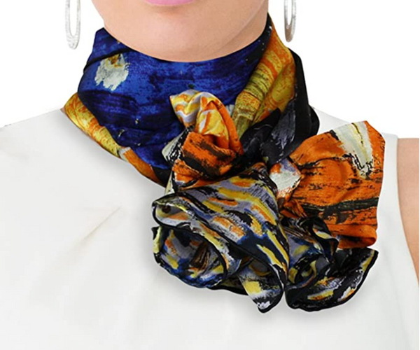 Cafe Terrace at Night Silk Scarf