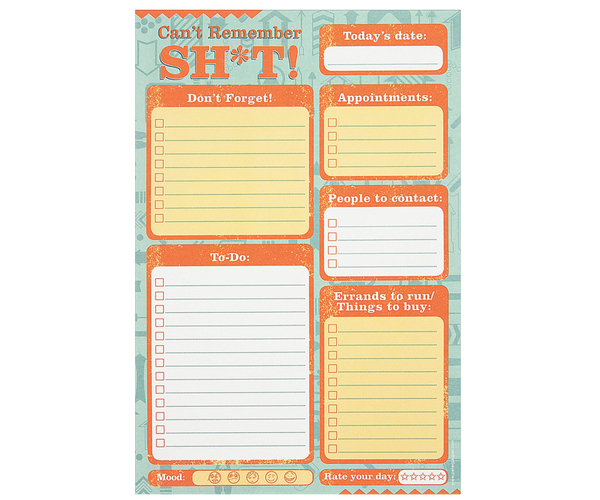 Can't Remember Sh*t Daily Planner