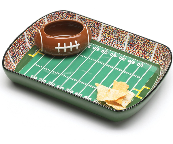 Ceramic Football Stadium Chip and Dip Serving Set