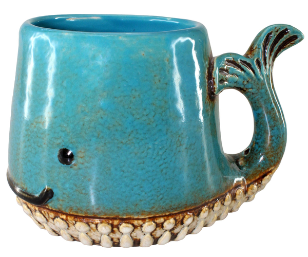 Ceramic Whale Teal Mug