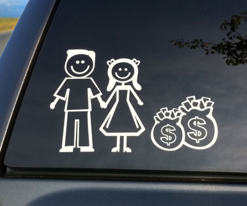 Childless Dual Income Family Car Decal