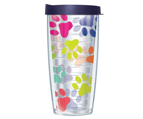 Clear Paw Print Tumbler