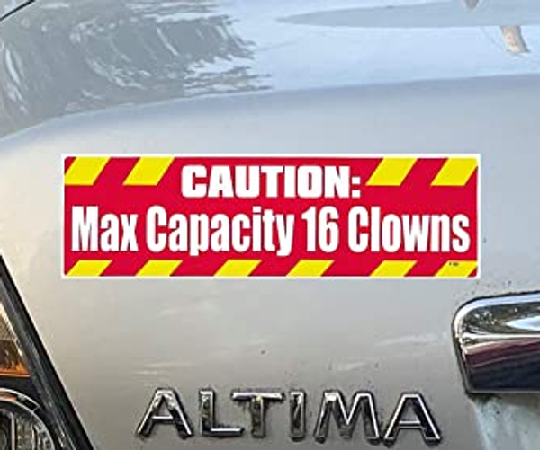 Clown Car Funny Bumper Sticker