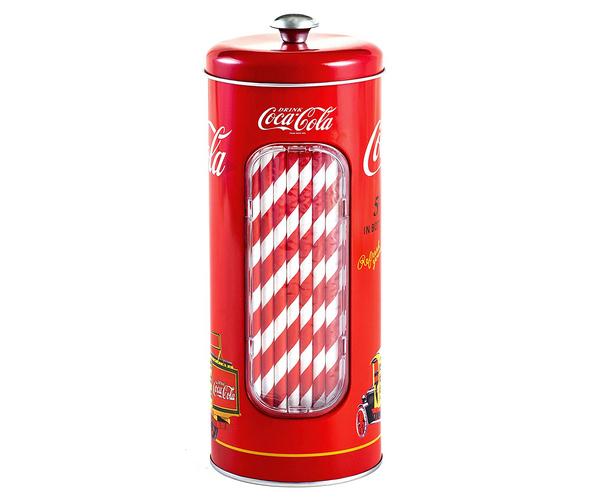 Coca Cola Red Tin Strawholder