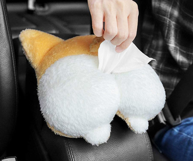 Corgi Butt Car Tissue Dispenser