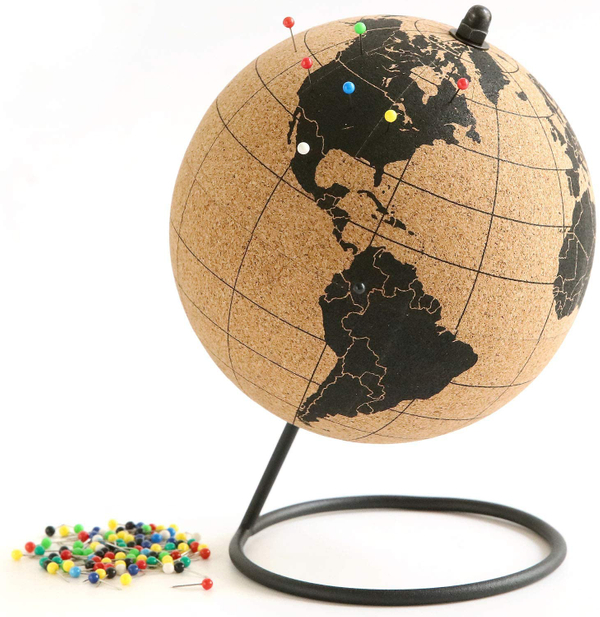 Cork Globe and Destination Pins