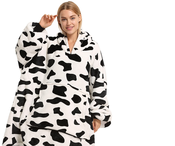 Cow Print Sweatshirt Blanket