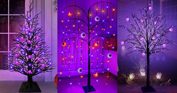 Creepy Halloween Light Trees