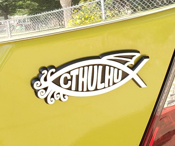Cthulhu Fish Auto Emblem