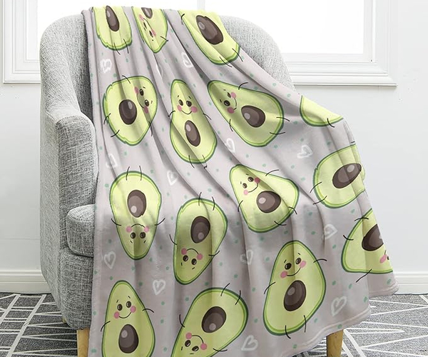 Cute Avocado Throw Blanket