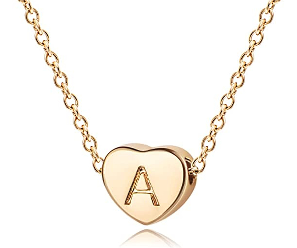 Dainty Heart Initial Necklace