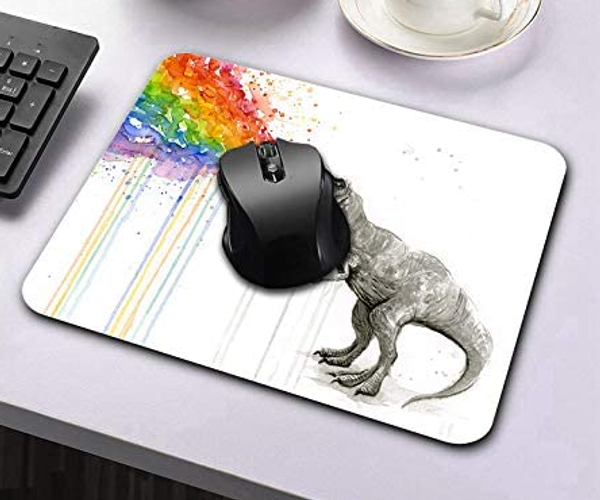 Dino Barfing a Rainboww Funny Mousepad