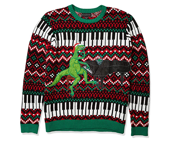 Dinosaur Piano Bar Ugly Sweater