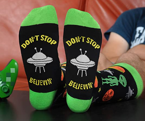 Don't Stop Believin' Alien Socks