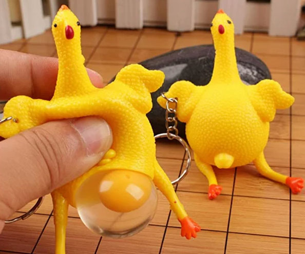Egg Laying Chicken Keychain
